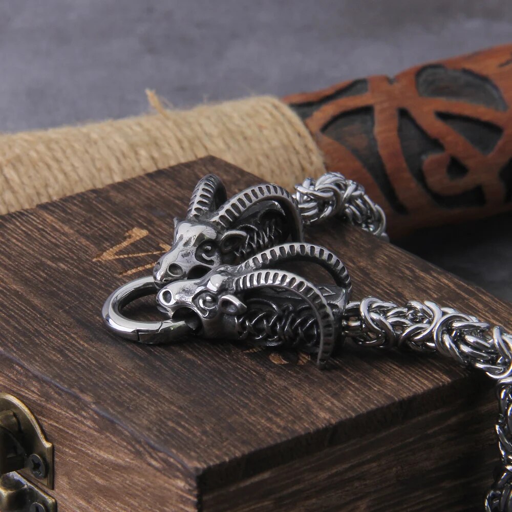 Goat Head Square-link Chain Necklaces - TripleViking