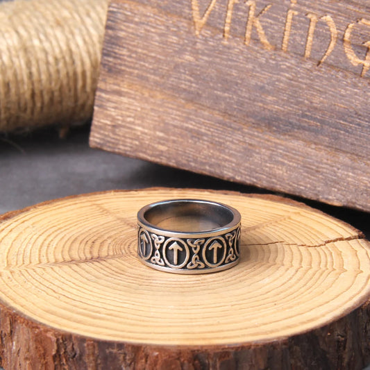 Rune Cool Stainless Steel Viking Ring