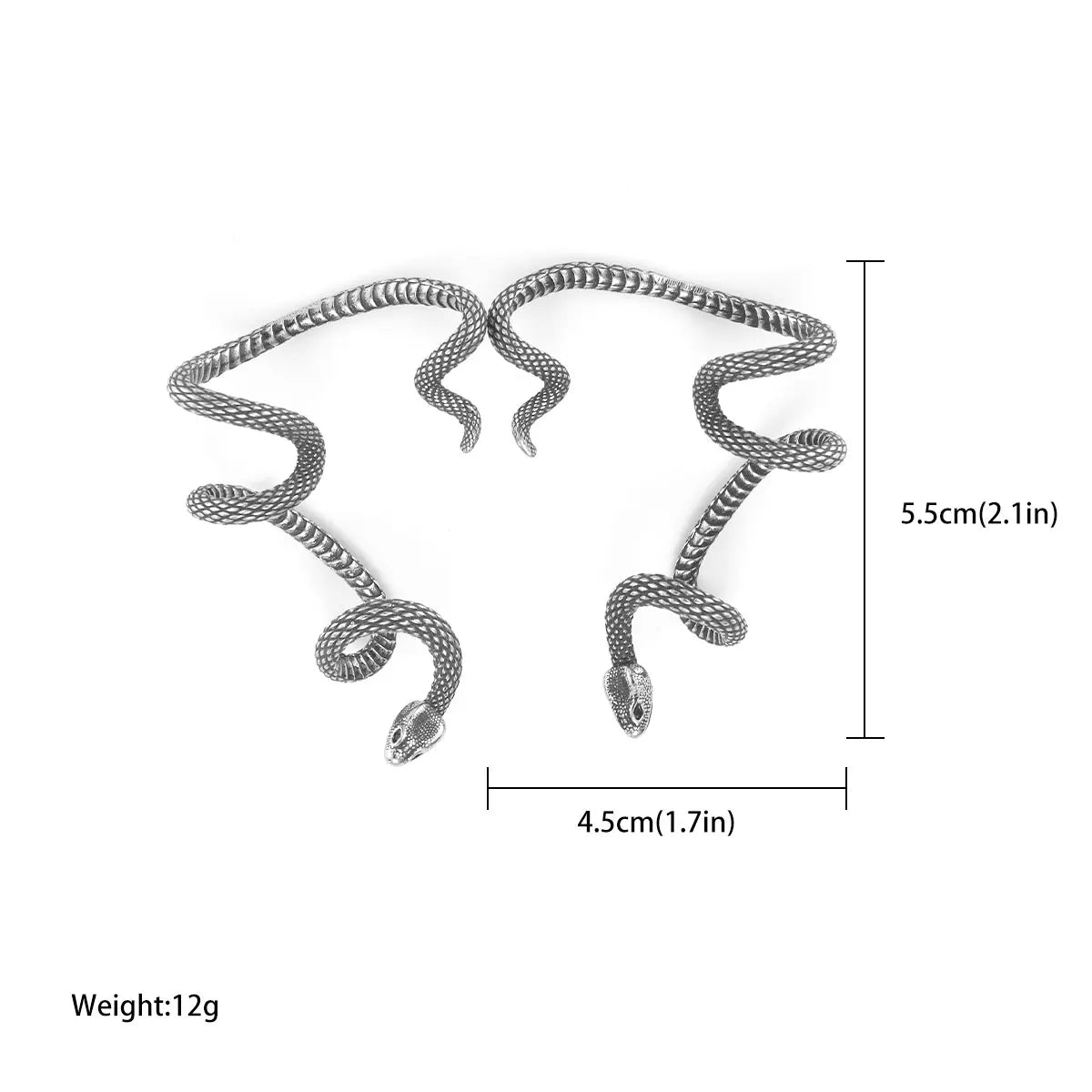 Winding Snake Clip Viking Earrings