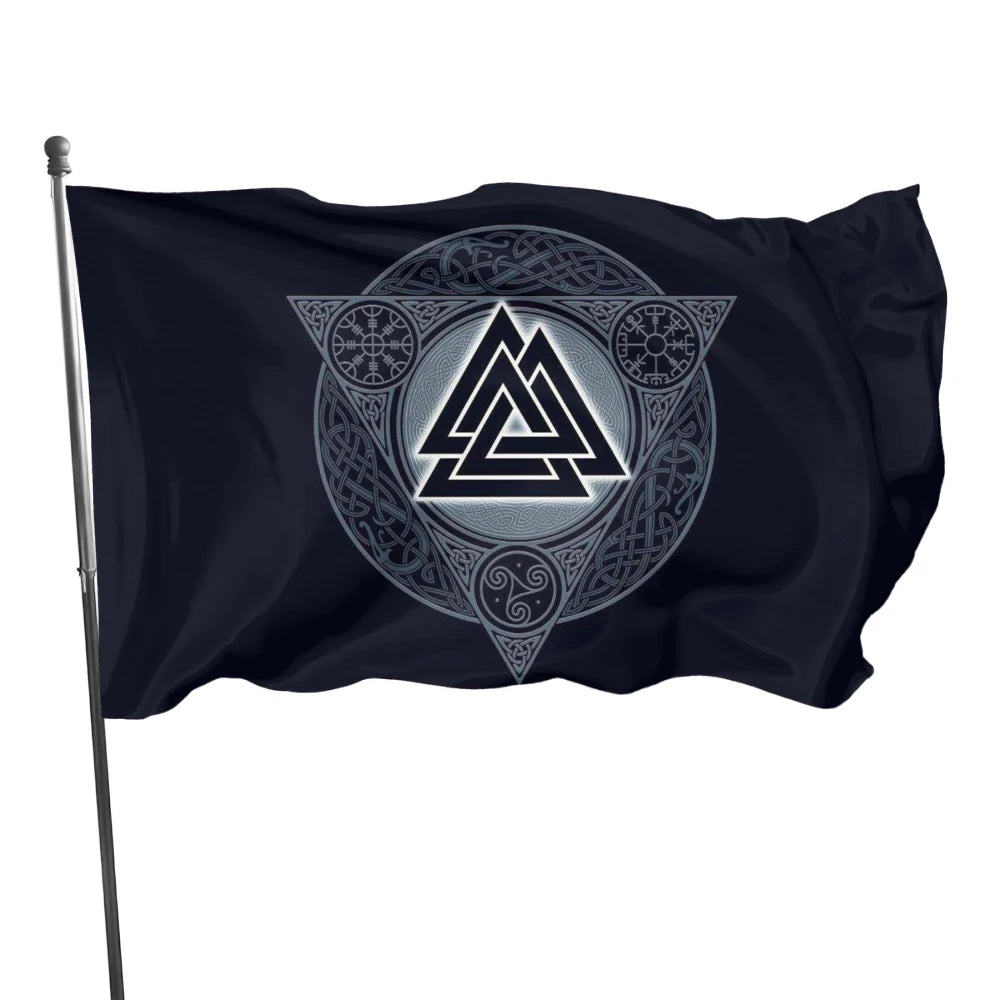 Bandera de runas vikingas de la mitología nórdica