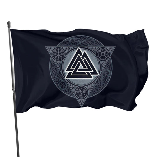 Drapeau des runes vikings de la mythologie nordique