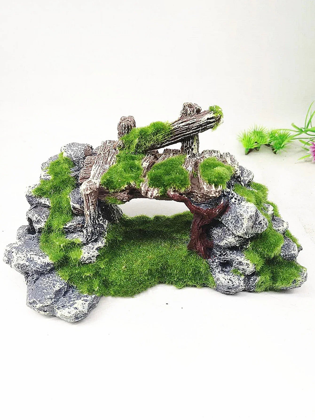 Viking Creative Moss Rockery Shape Fish Tank Ornaments Decoration