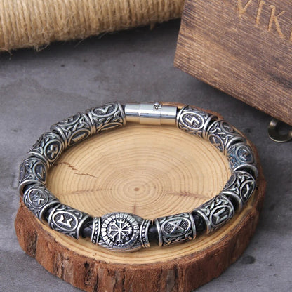 Runes Beads Men Bracelet - TripleViking