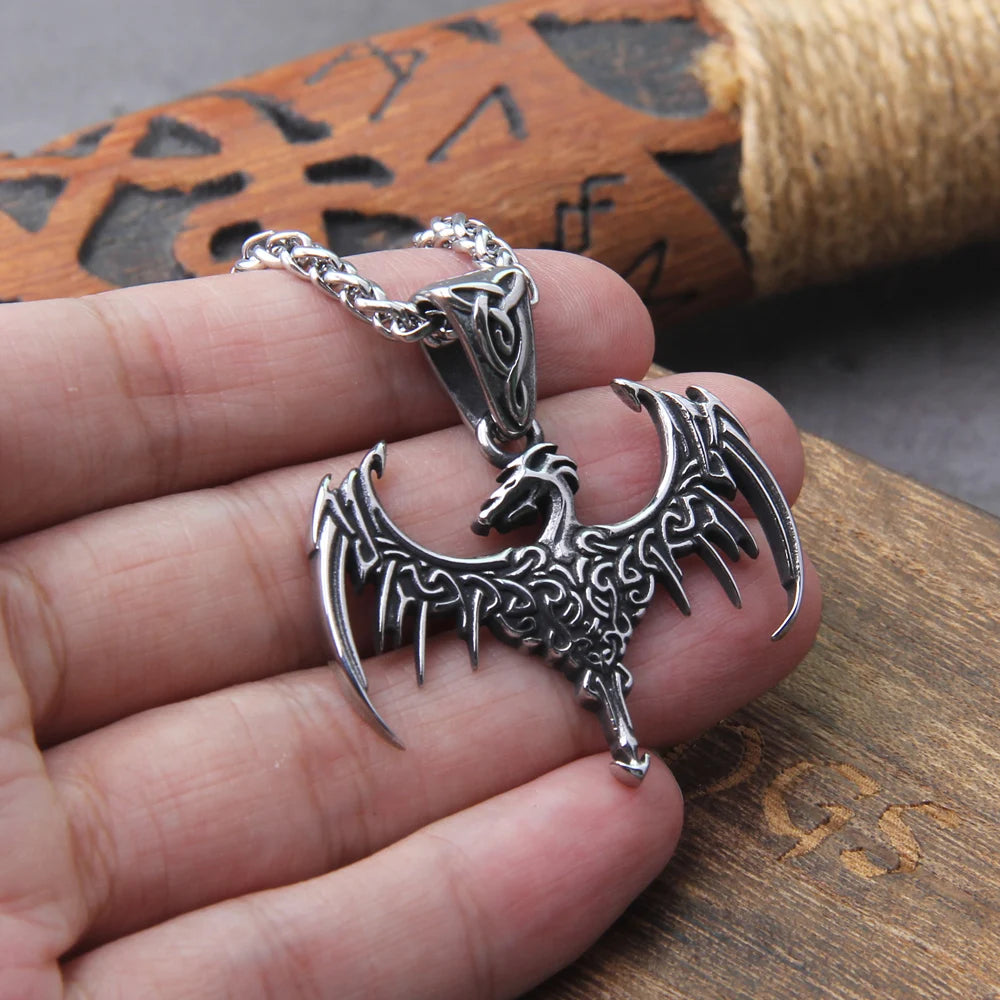 Gothic Punk Dragon Viking Necklace
