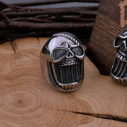 Punk Hip Hop Party Stainless Steel Gothic Skull Viking Ring