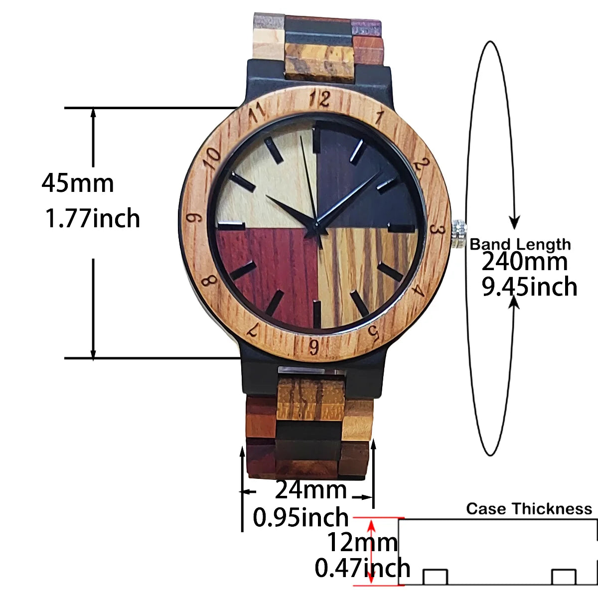 Coola färgglada trä personliga klocka klockor Wood Viking Watch