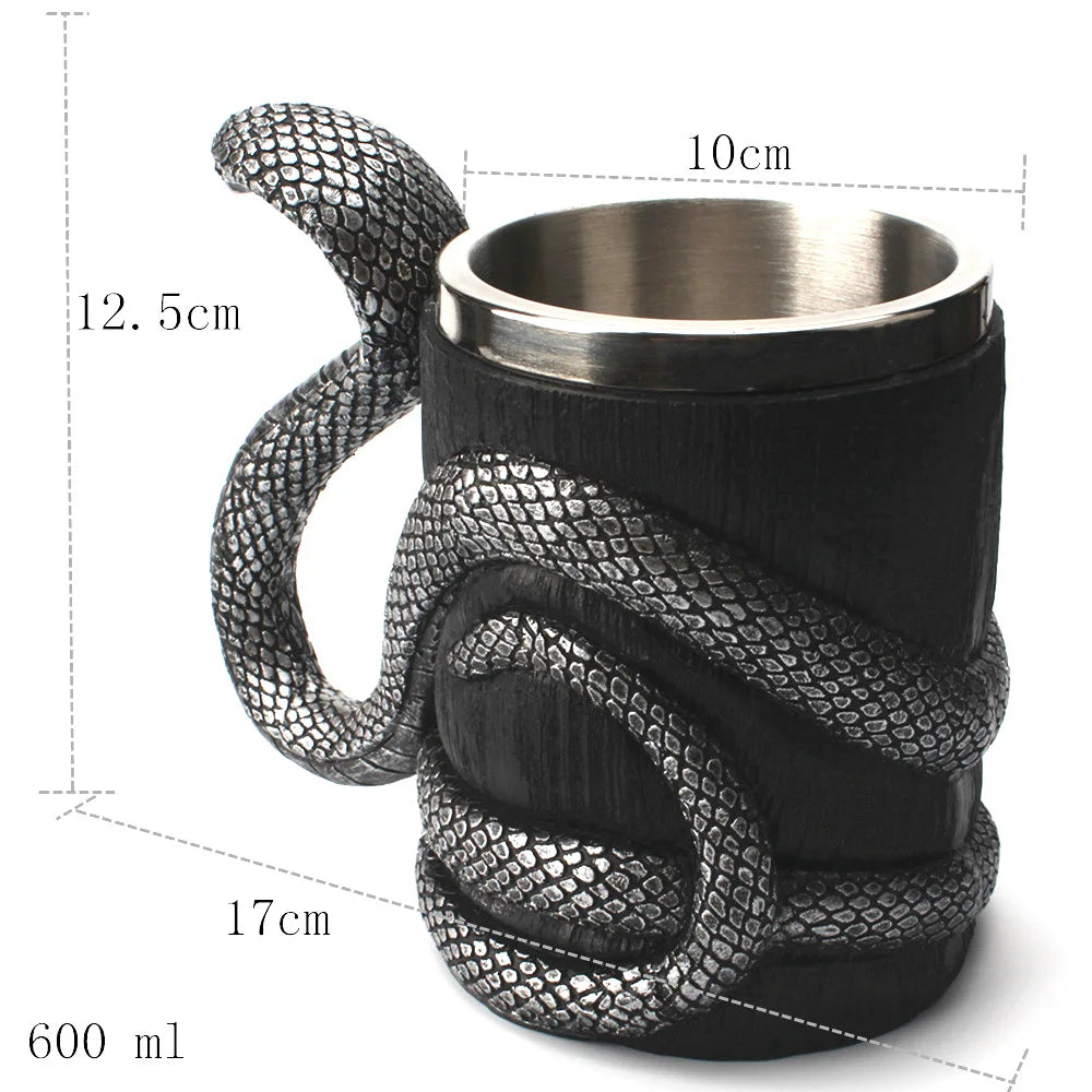 Stainless Steel Resin Cobra Viking Mug