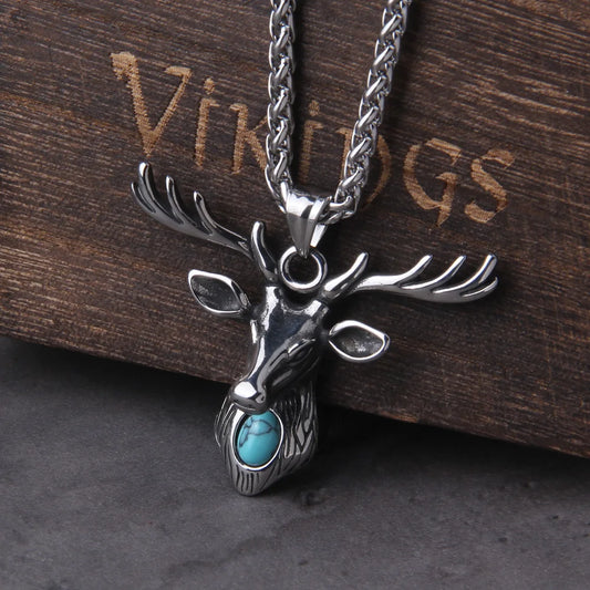 Fashion Animal Pendant Deer Viking Necklace