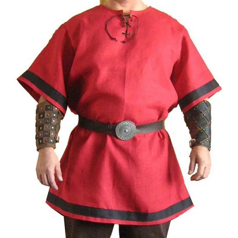 Chemise tunique pirate viking vintage de la Renaissance