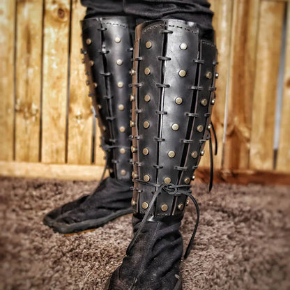 Steampunk Samurai Knight Leg Armor - TripleViking