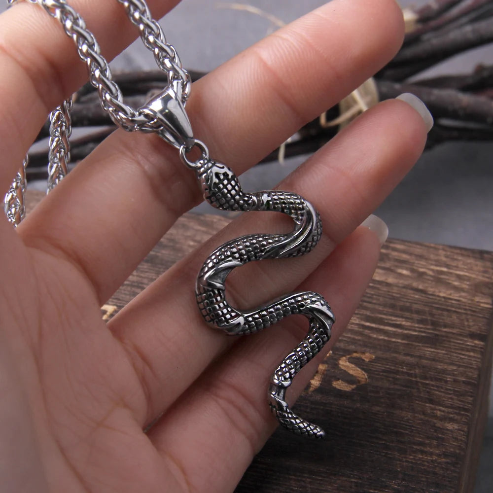 Witch Snake Serpent Amulet Magic Gothic Pagan Viking Necklace