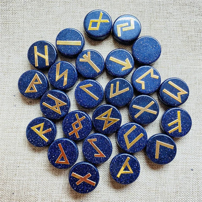 Sada amuletů 25 ks Viking Natural Red Jaspis Runes