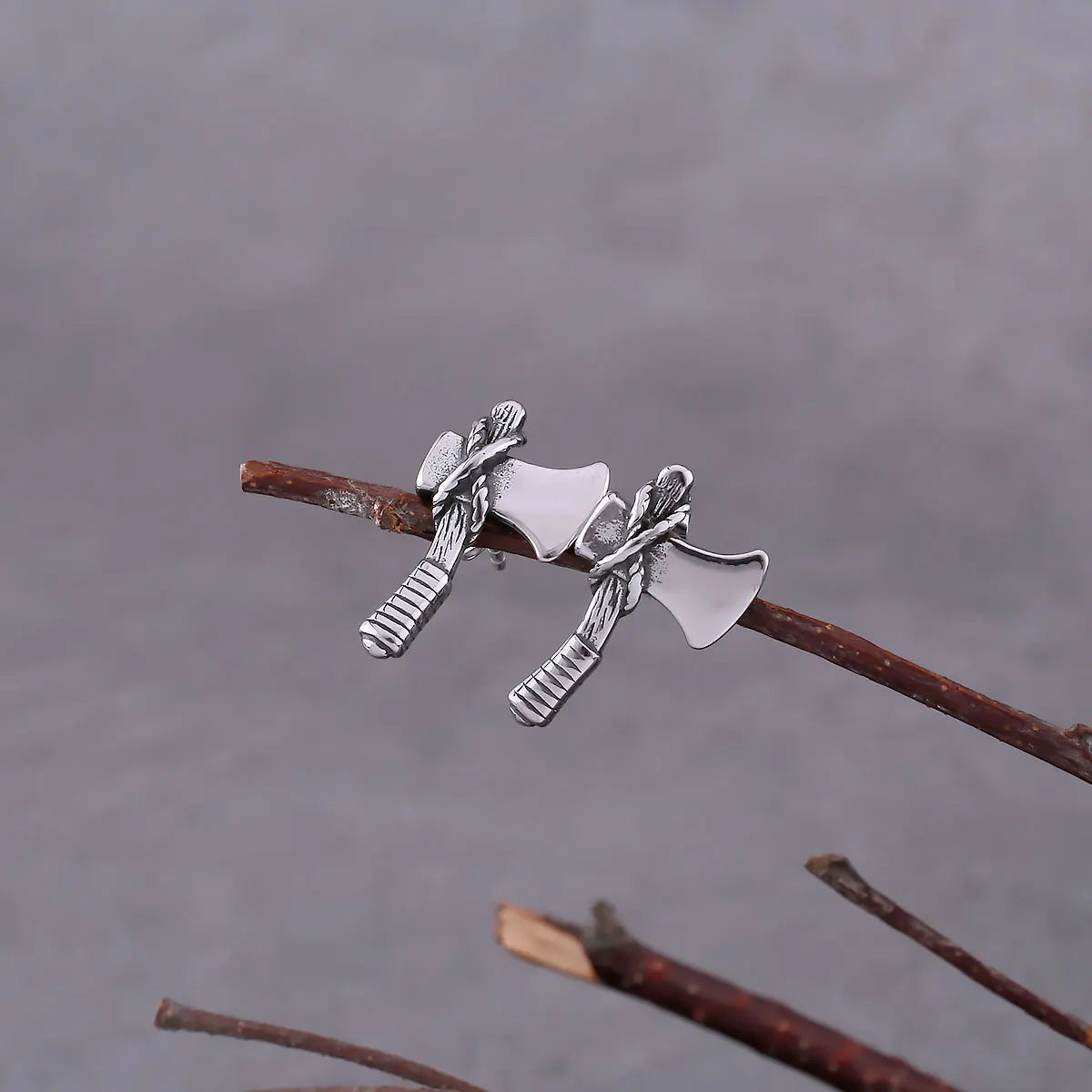 Minimalist Nordic Slavic Axe Stud Viking Earrings