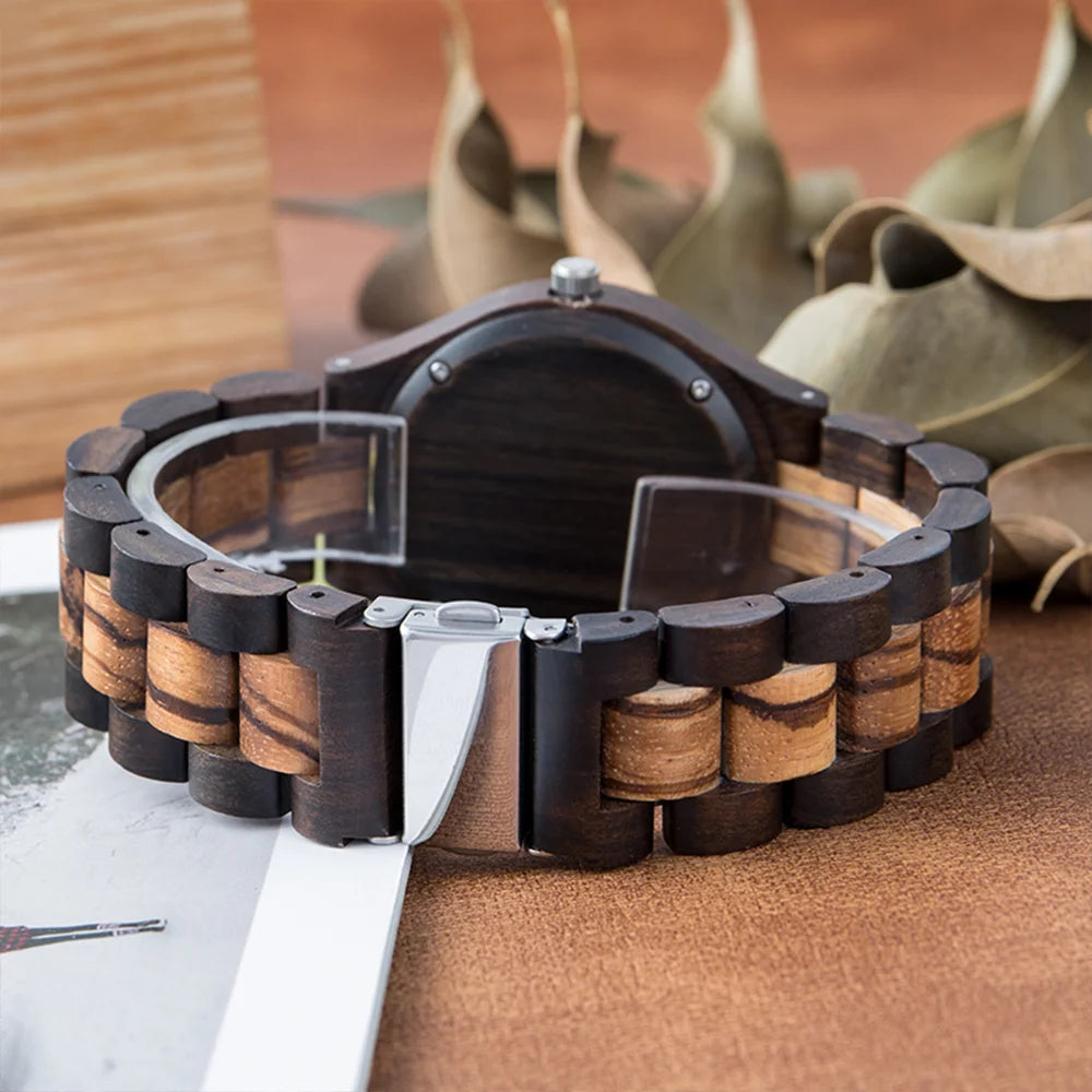 Relojes de lujo personalizados Cronógrafo Reloj vikingo de cuarzo de madera