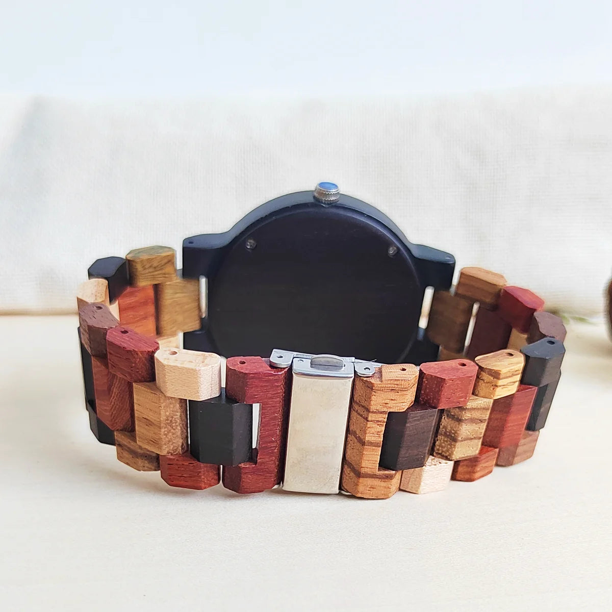 Colored Wooden Fashion Luxury Clock Quartz Wood Wrist Viking Watch