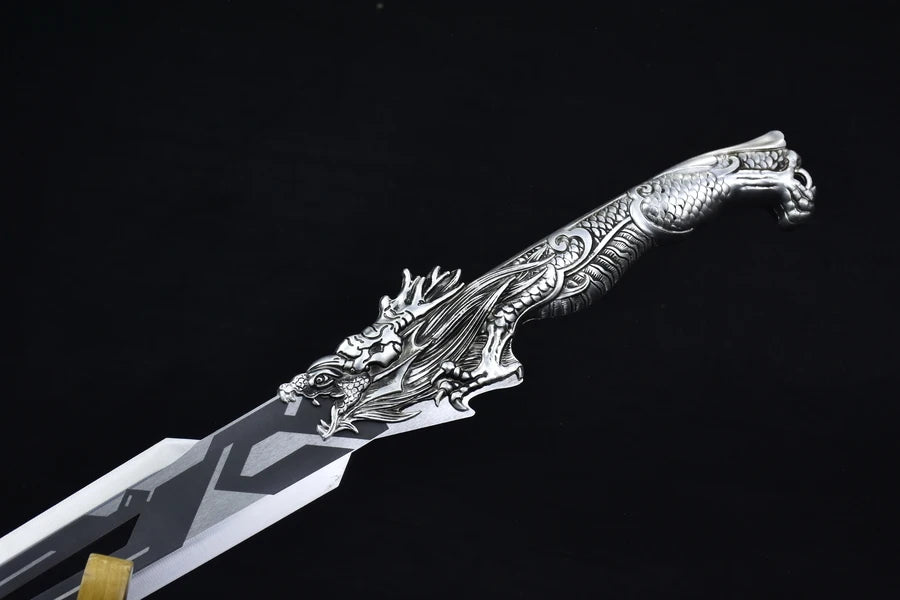 78cm Stainless Steel Dragon Handle Battle Warrior Metal Viking Sword