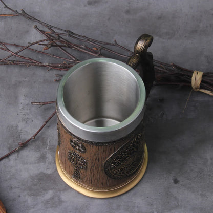 Taza Vikingo Árbol De La Vida Drakkar Tankard