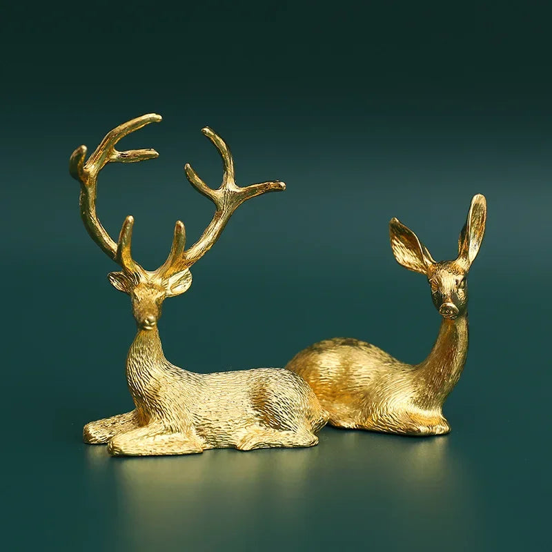 10 cm Modern Enkelhet Sika Deer Metal Konst och hantverk Skulptur Viking Heminredning