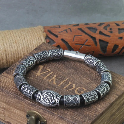 Runes Beads Men Bracelet - TripleViking