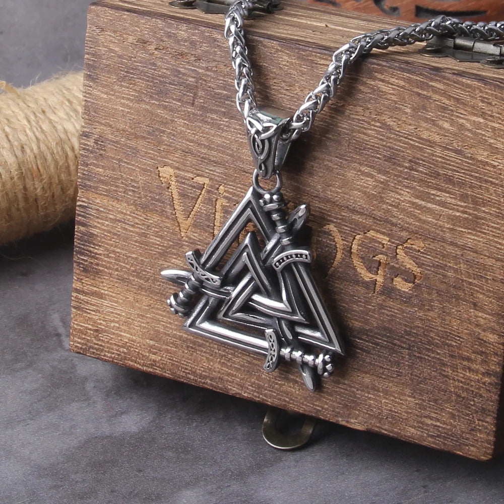Valknut Sword Viking Necklace