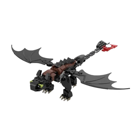 Wikinger-Cartoon-Film-Animation, digitaler Drachen-Brickhead-Tier-Dinosaurier-Block