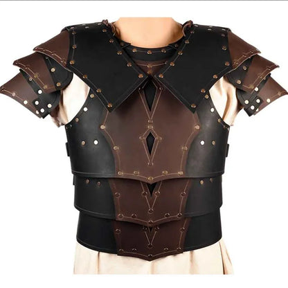 Viking Knight cosplay kostuum steampunk lederen borstplaat