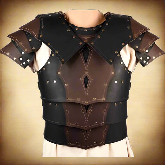 Costume de Cosplay de chevalier Viking, plaque de poitrine en cuir Steampunk