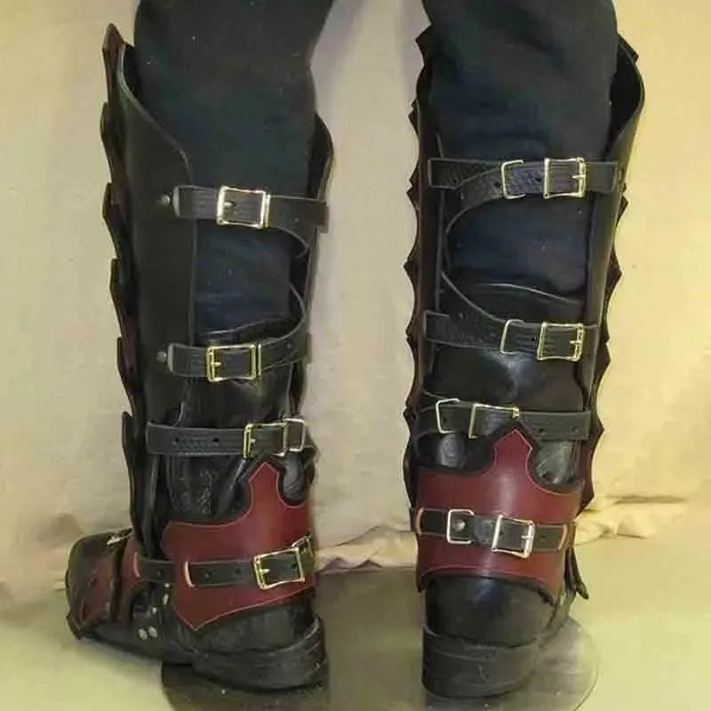 Larp PU Leather Leg Armor - TripleViking