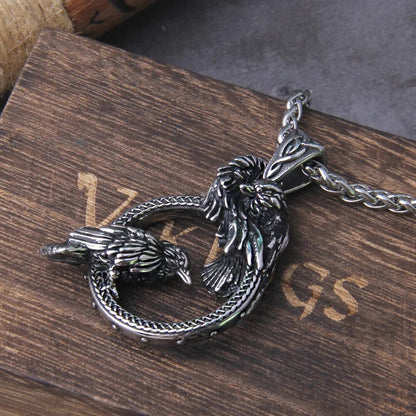 Odin Huginn and Muninn Necklace - TripleViking