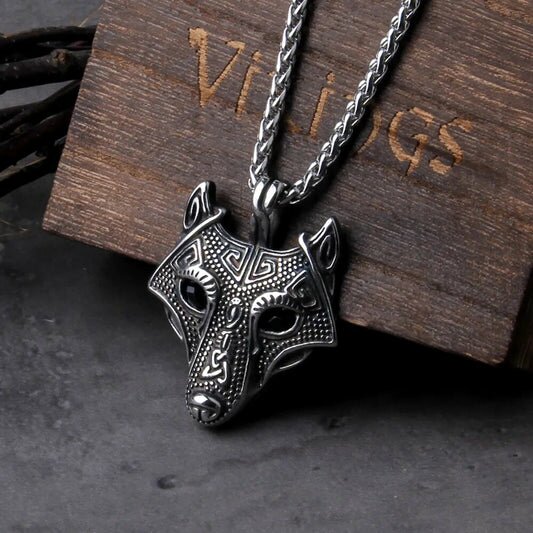 Wolf Head Necklace - TripleViking