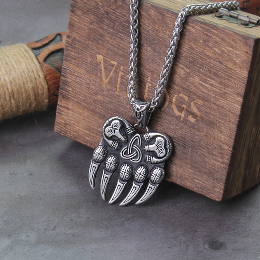Bear Paw Viking Necklace