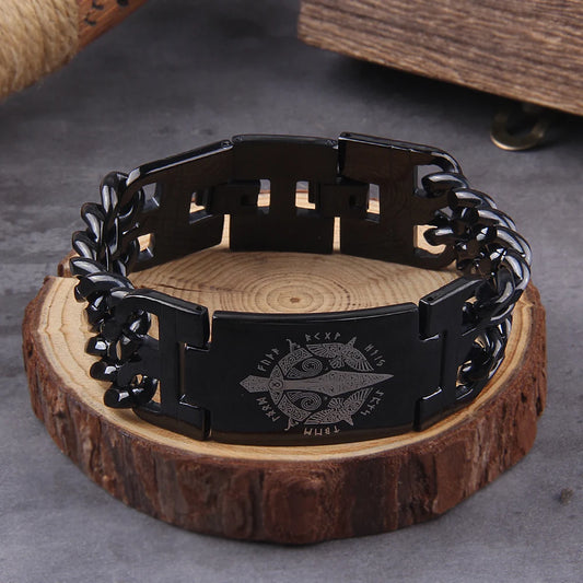 24MM bred 8,26 tommer rustfritt stål skinnende bar ID Viking armbånd