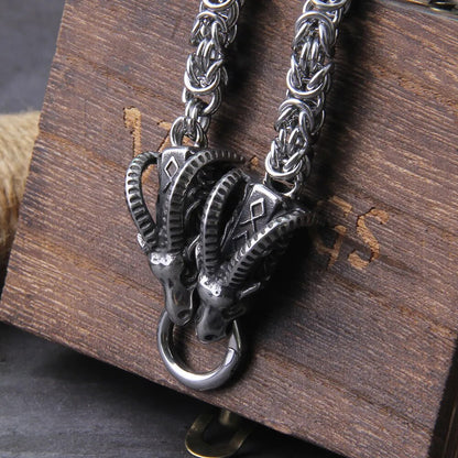 Goat Head Square-link Chain Necklaces - TripleViking