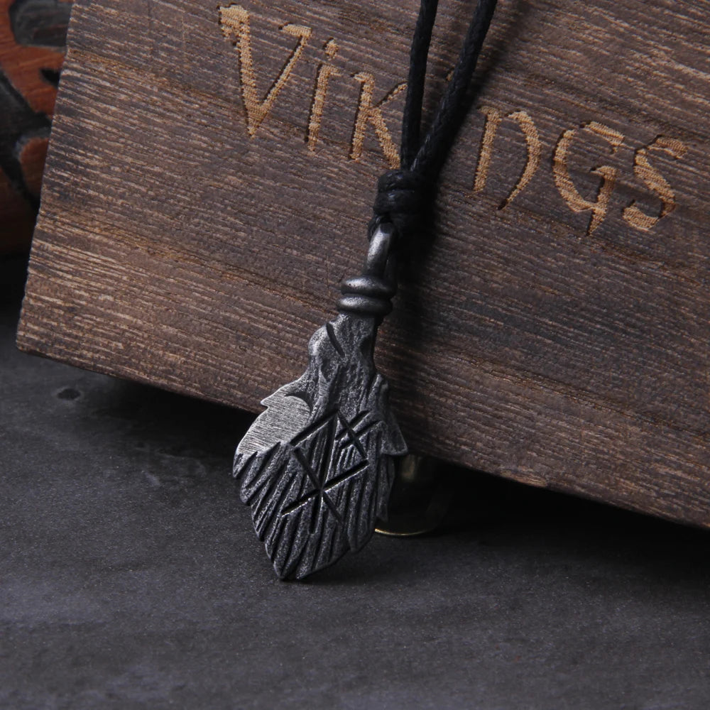 Norse Never Fade Gray Rune Pendant Viking Necklace