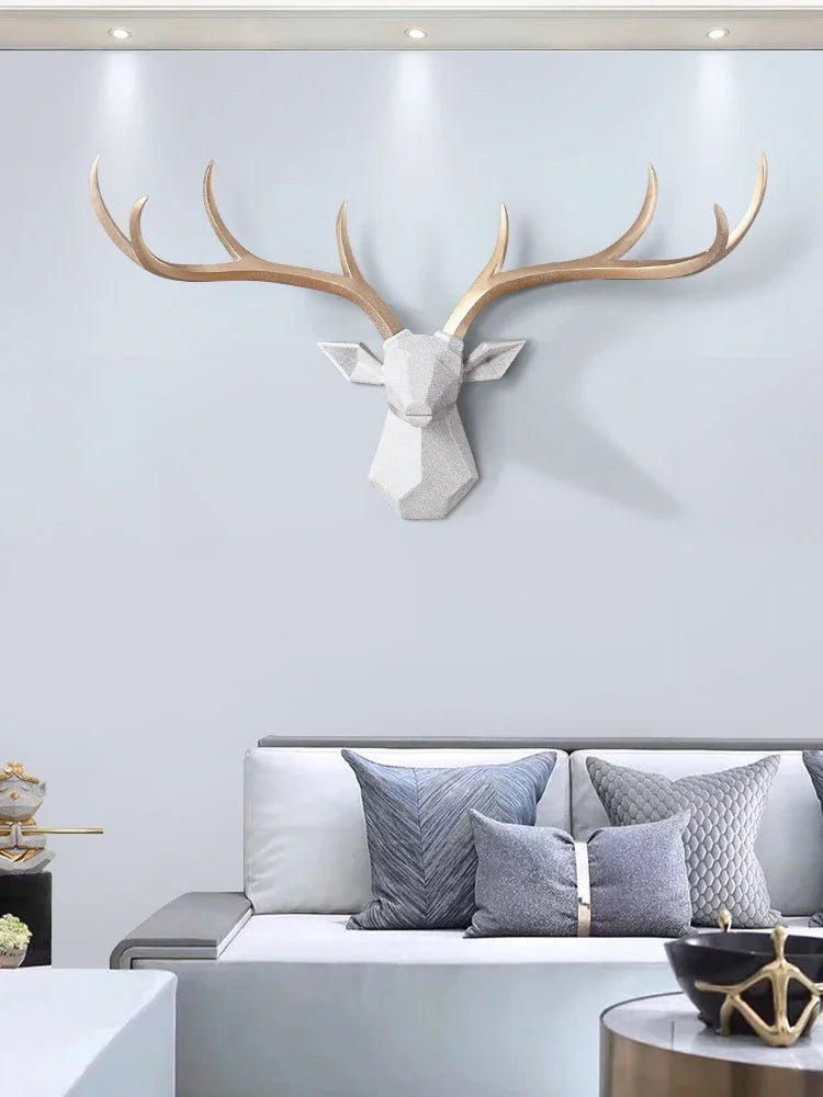 Nordic Lucky Deer Head Wall Hanging Creative Deer Wall Pendant Viking Home Decor