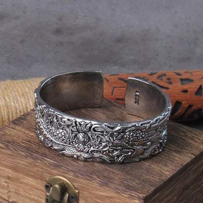 Alloy Metal Dragon Bangle - TripleViking