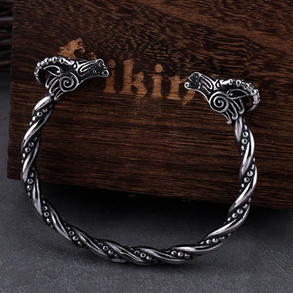 Nordic Goat Head Animal Cuff Viking Armband