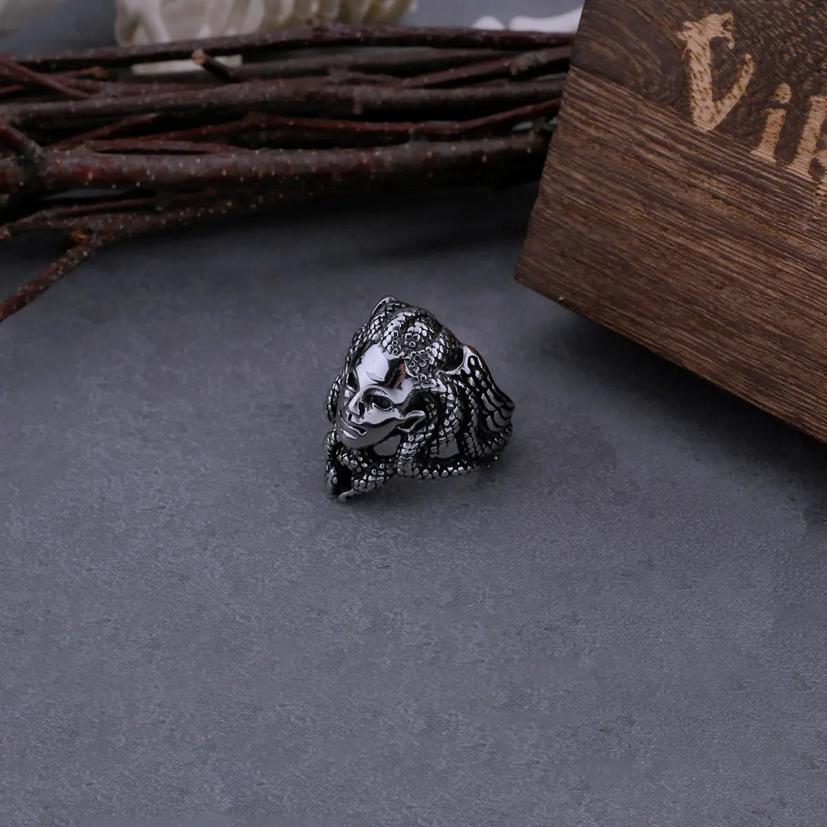 Stainless Steel Vintage Greek Mythology Medusa Ring
