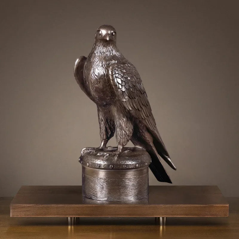 Harpiks Dyrestatue Eagle Kobberbelagt Håndværk Kontordekoration Viking Home Decor