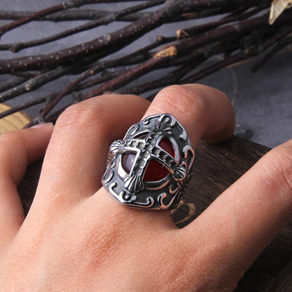 Anillo con patrón electroóptico en forma de cruz vikinga