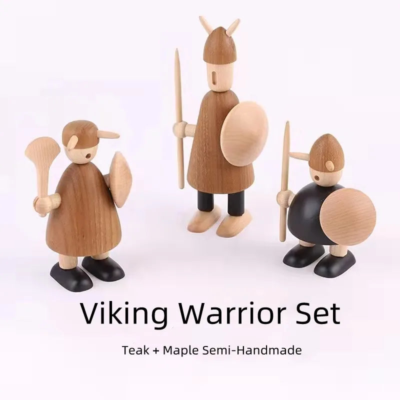 Wood Carving Vikings Figurines