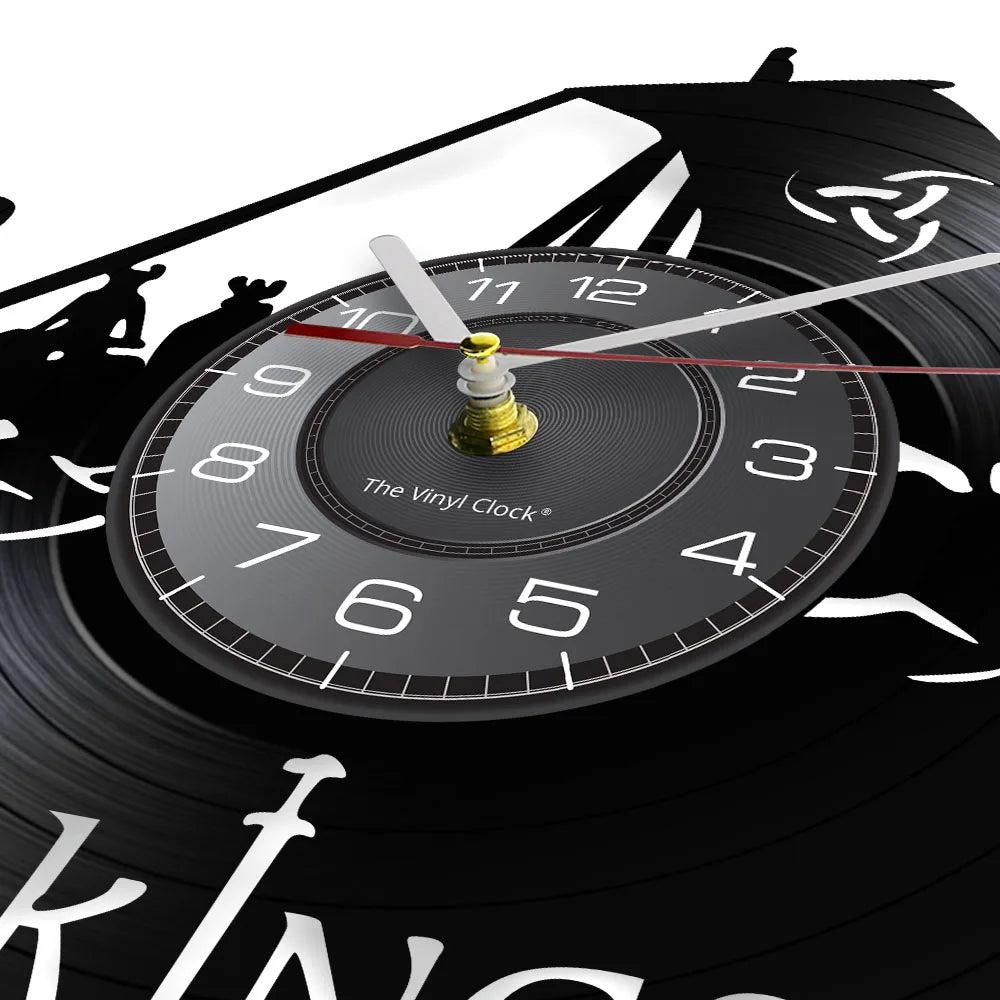 Wikingerschiff-Vinyl-Schallplatten-Wanduhr