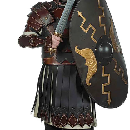 Legion Gladiator PU Nahka Cuirass Olkapää Rintapanssari Knight Warrior Viking Armor