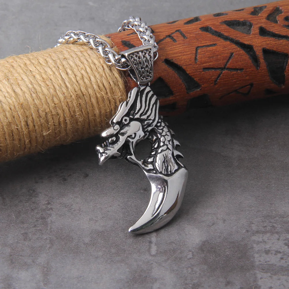Dragon Claw Retro Ethnic Punk Beast Claw Viking Necklace