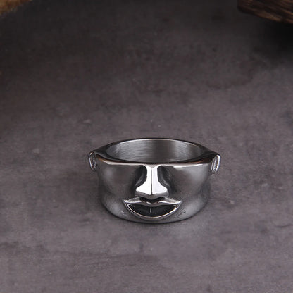 Mote Punk Biker Creative Chimeric Suture Viking Ring