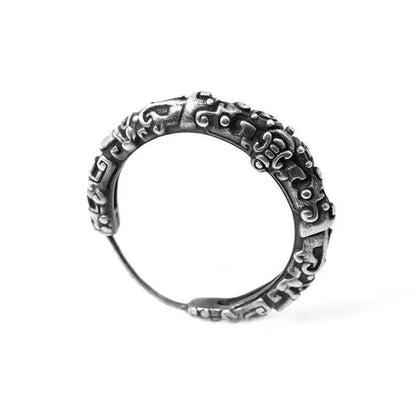 Engraved Beast Hoop Earrings - TripleViking