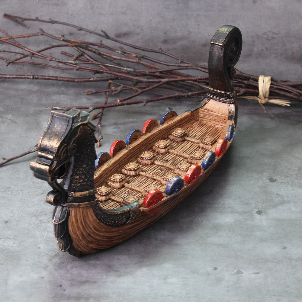 Viking Dragon Boat With Shield And Seat