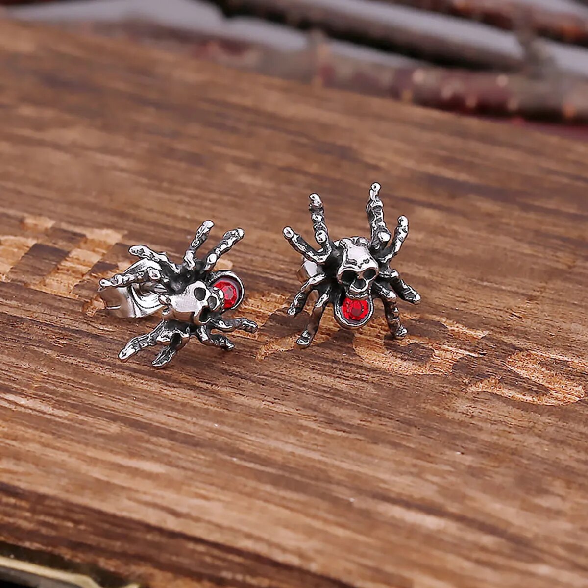 Gothic Spider Diamond Earrings - TripleViking