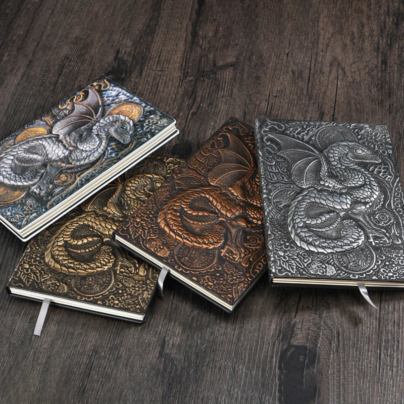 1 stk Handsmíðað leðurhlíf Creative Retro 3D Viking Style A5 Journal Upphleypt skrifbók