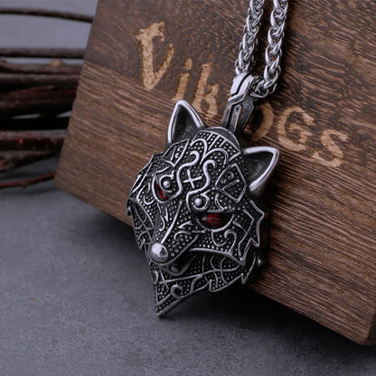 Herenmode Nordic Wolf Head roestvrijstalen Viking ketting